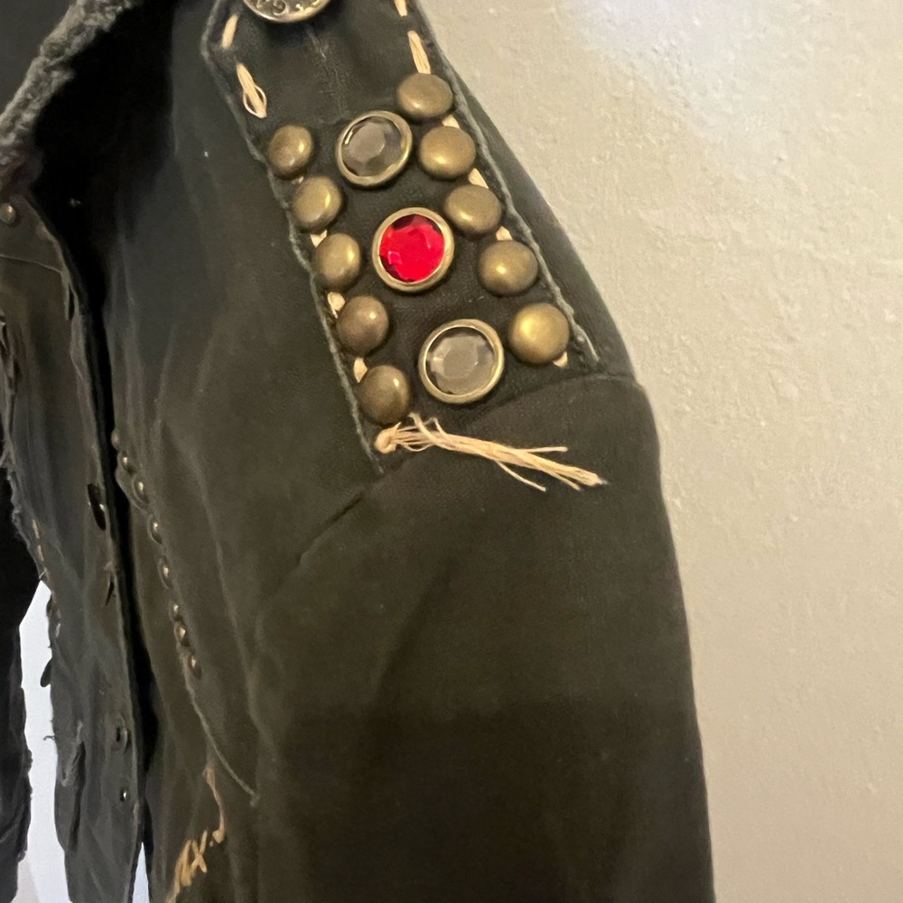 Embroidered Military Style Jacket - Picture 4 of 5